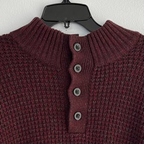 Faherty Other - FAHERTY Men's Wool & Cashmere Maroon Knit Quarter Button Sweater